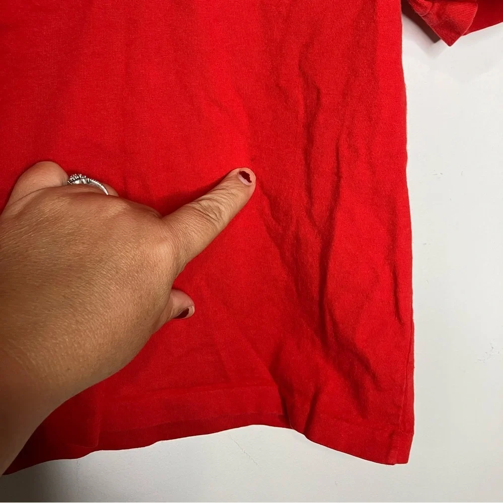 Vintage Osh Kosh B’gosh‎ red top white embroidered Peter Pan collar girls size 6